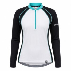 Canari Cycling Jersey Womens L Black White Long Sleeve 1/4 Zip 3-Pocket Bike Top